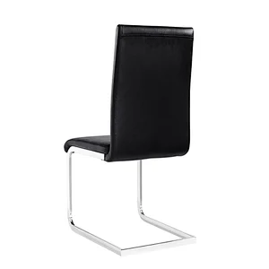 Modern chrome metal frame armless upholstered office dining outdoor metal chair