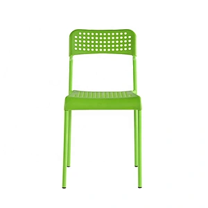 Modern Simple outdoor furniture dining stackable plastic leisure chair without arm