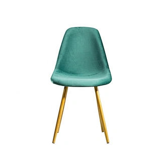 Modern popular metal powder coated legs fabric dining chair