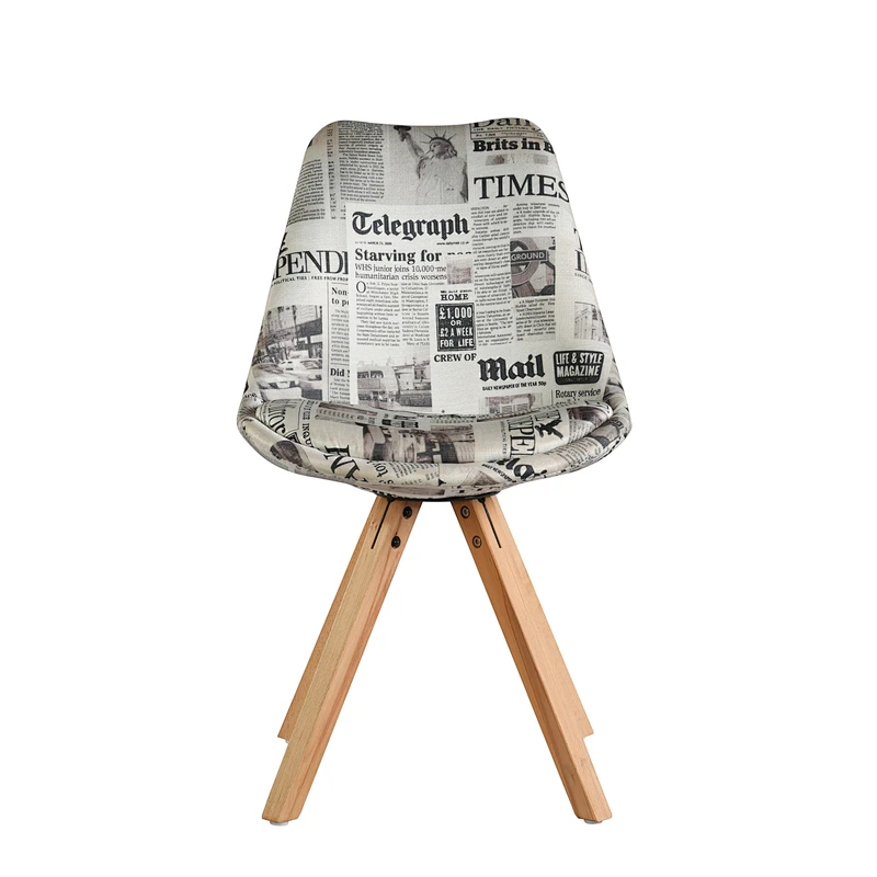 Modern dining room chair furniture wooden legs with fabric cushion living room indoor restaurant