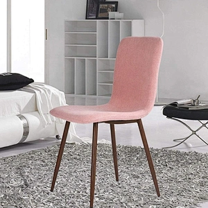 Comfortable Transfer Printing Legs Soft Dining Chairs Fabric Seat