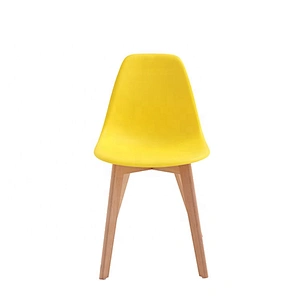 Classic design tulip wooden dining chair with leather covers cushions