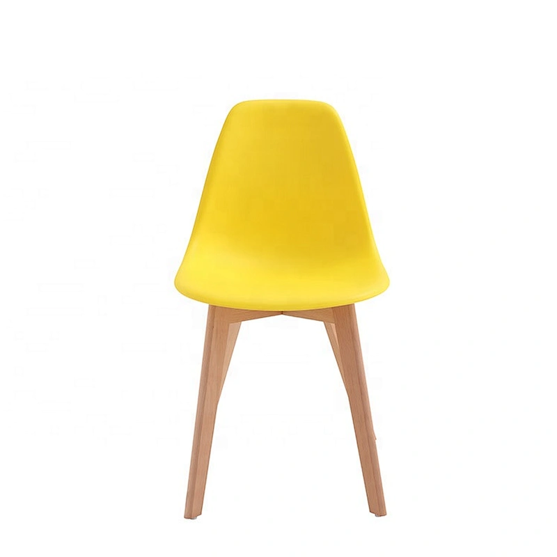 Classic design tulip wooden dining chair with leather covers cushions