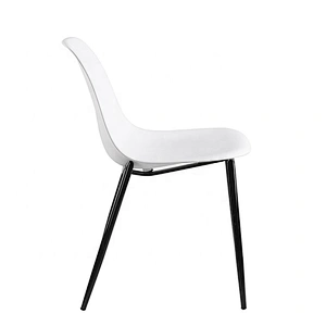Simple lightweight dining room chair with metal leg