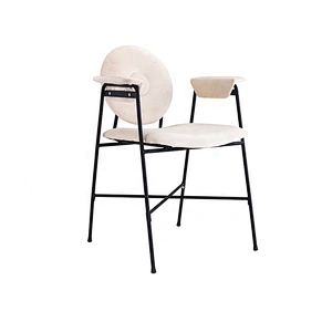 Restaurant furniture metal powder coated legs modern arm dining chair