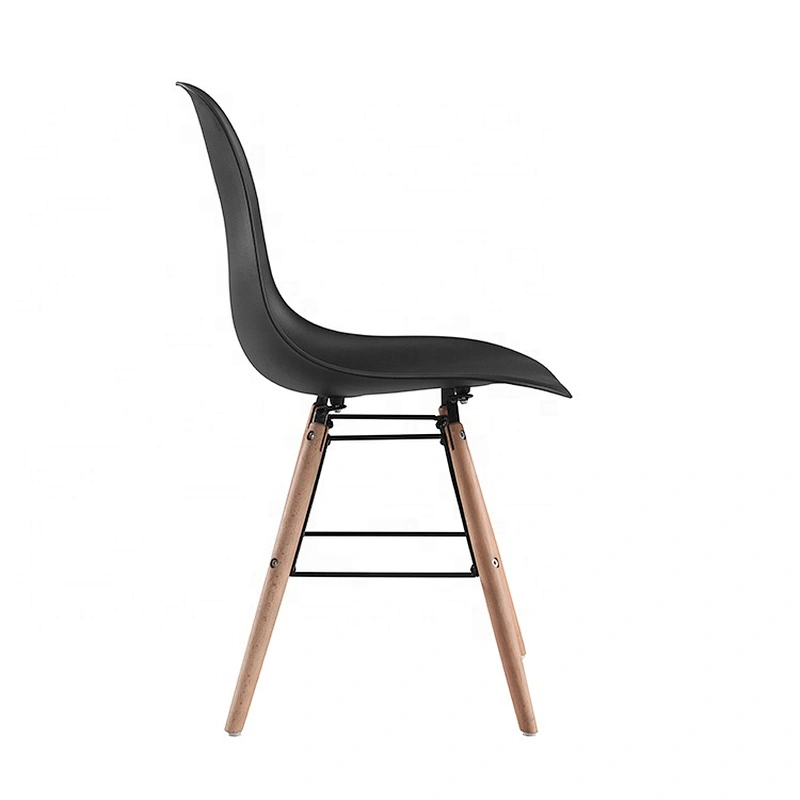 Black seat comfortable elegant legs wooden dining chair
