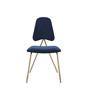 Fabric seat gold painting leg restaurant coffee metal chair