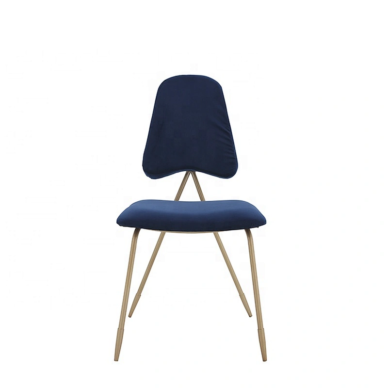 Fabric seat gold painting leg restaurant coffee metal chair