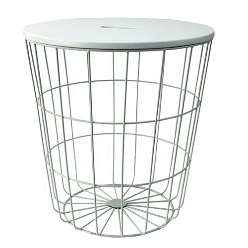 Modern Style colorful round metal iron wire mesh table