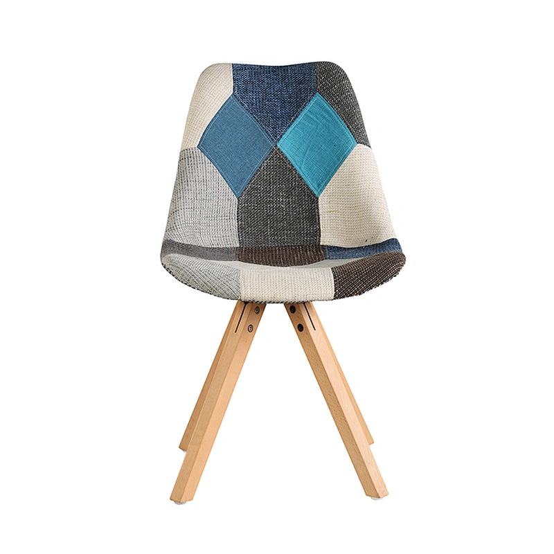 Modern leisure dining furniture chair fabric wooden legs