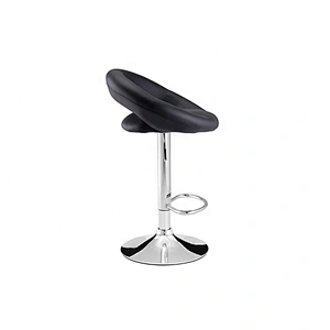 PU seat modern adjustable leather swivel black barstool
