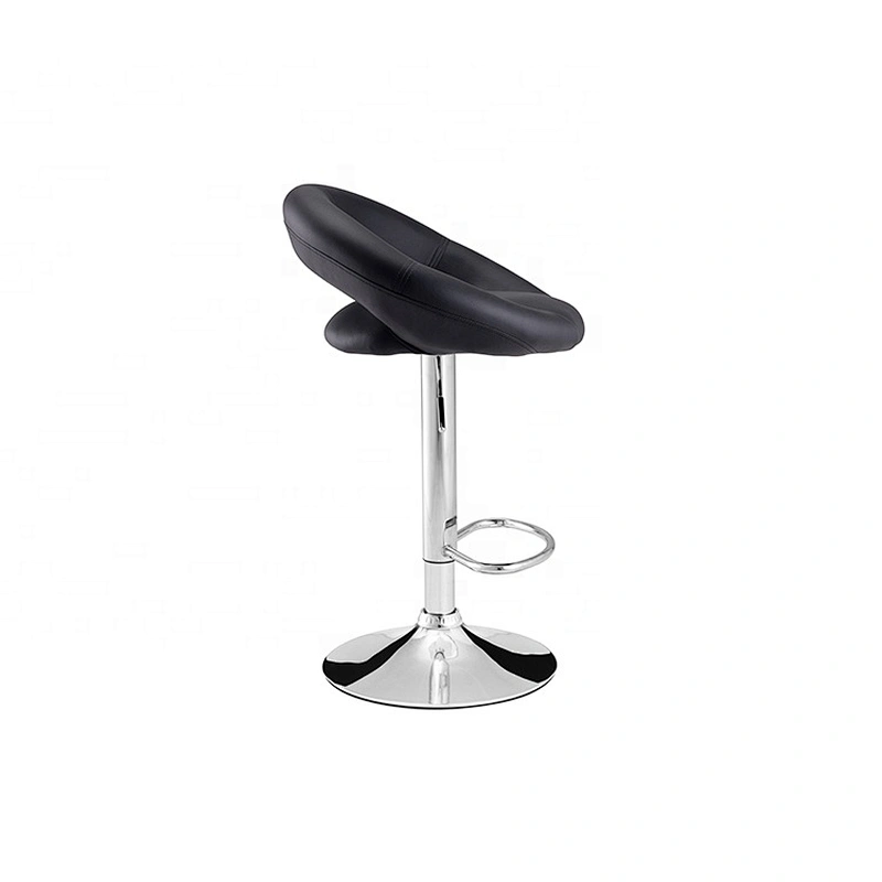 PU seat modern adjustable leather swivel black barstool