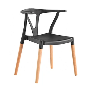 High class simple hotel restaurant plastic chair wooden legs