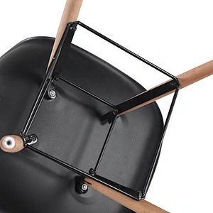 Black seat comfortable elegant legs wooden dining chair