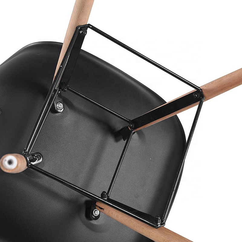 Black seat comfortable elegant legs wooden dining chair