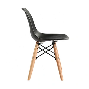 Wholesale high back PP dining room wooden leg plastic chair