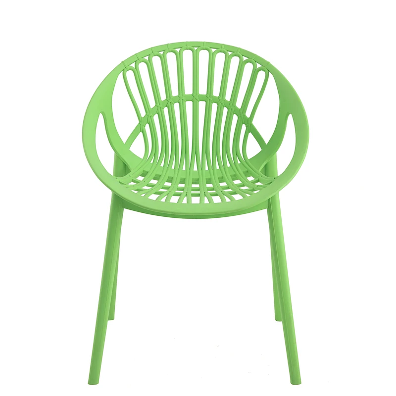 Plastic Round back colorful creative balcony chairs for home dining room living room outdoor