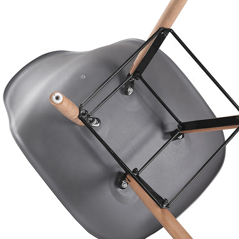 PP Seat modern wooden legs dining home plastic chair