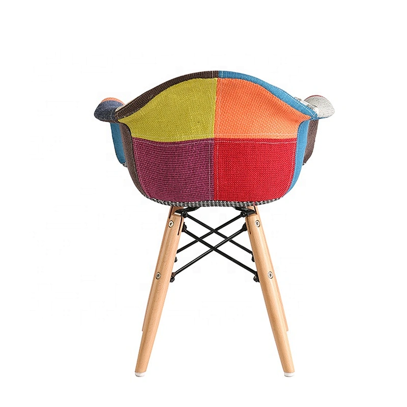 Fabric lounge wood legs comfortable modern dinning chair