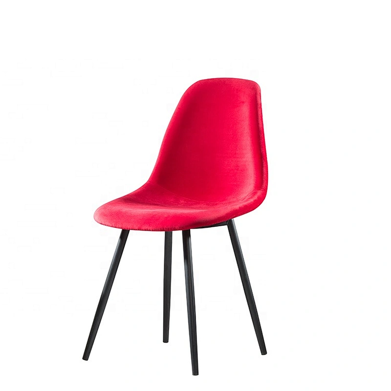 Fabric seat dining room furniture powder coated chair leg metal
