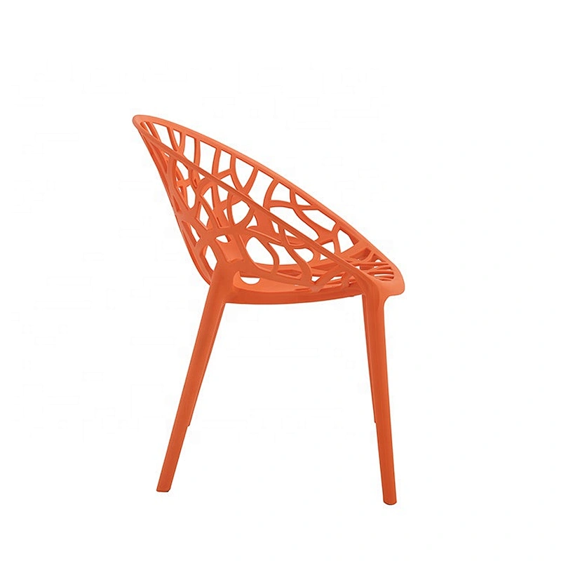 Durable hollow out tree back dining outdoor pp chair