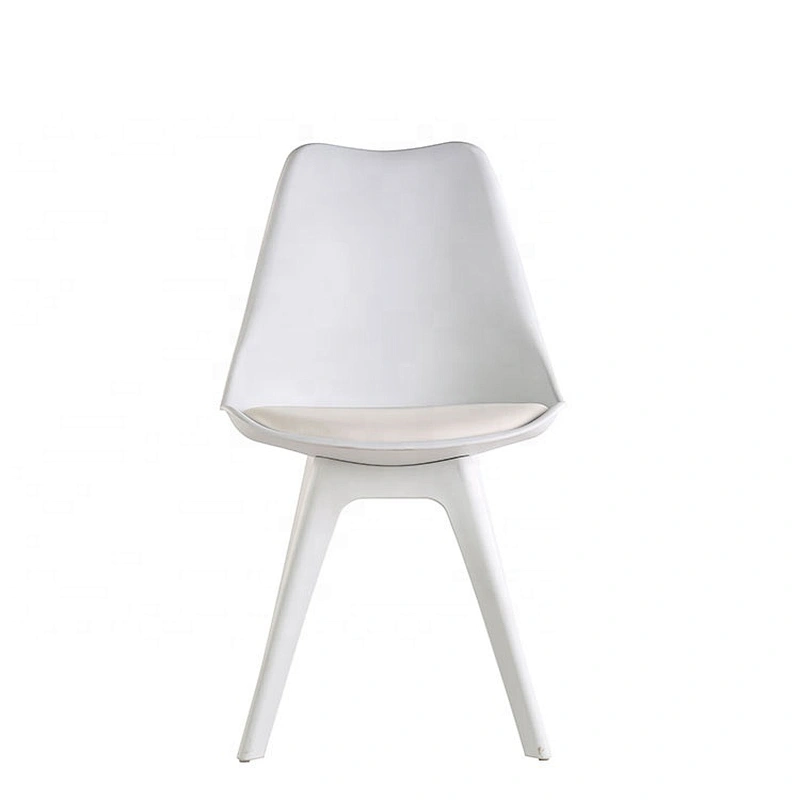 Simple design leather cushion Plastic Little Tulip Chair