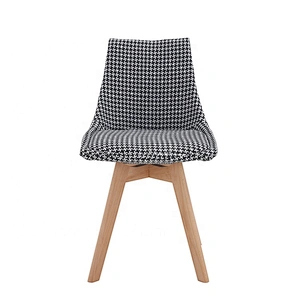 Fabric seat simple design beech legs retro dinning chair