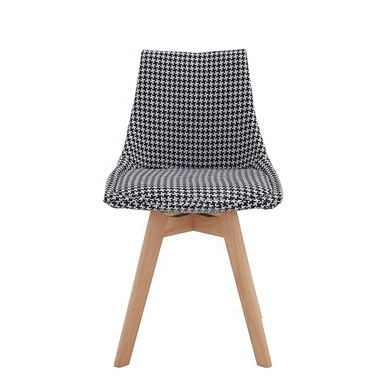 Fabric seat simple design beech legs retro dinning chair
