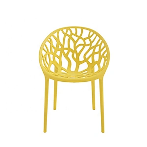 Durable hollow out tree back dining outdoor pp chair