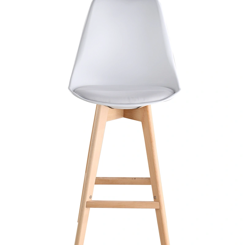 Modern Plastic Long Wooden Leg Dining Chair