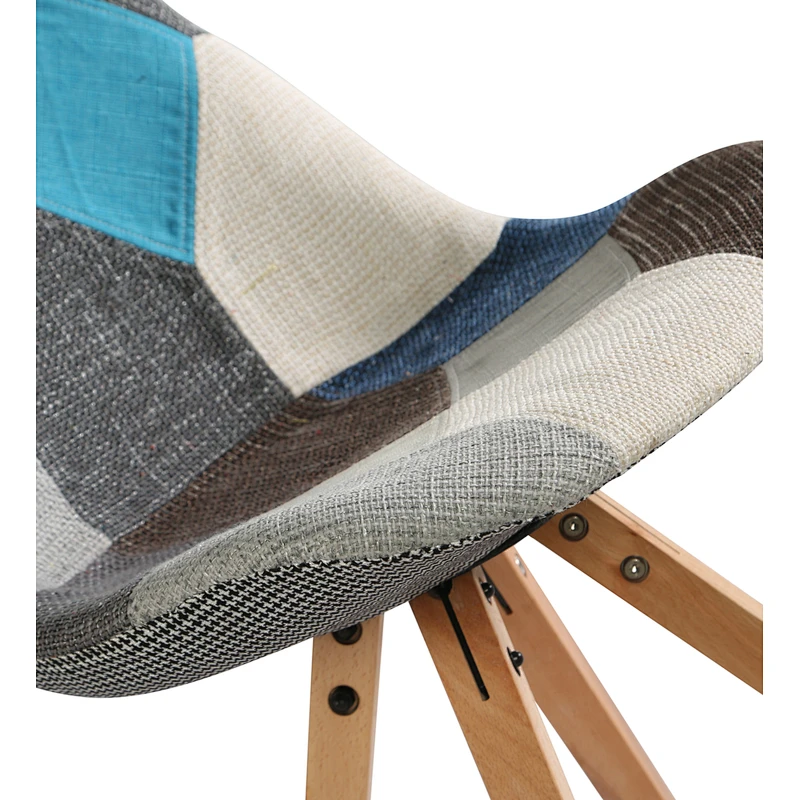 Wholesale Durable Fabric Plastic Dining Chair with beech wood legs for Living room, kitchen room, dining room, bedroom
