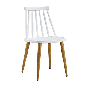 Modern Cheap Simple design plastic chair with thermal transfer printing leg
