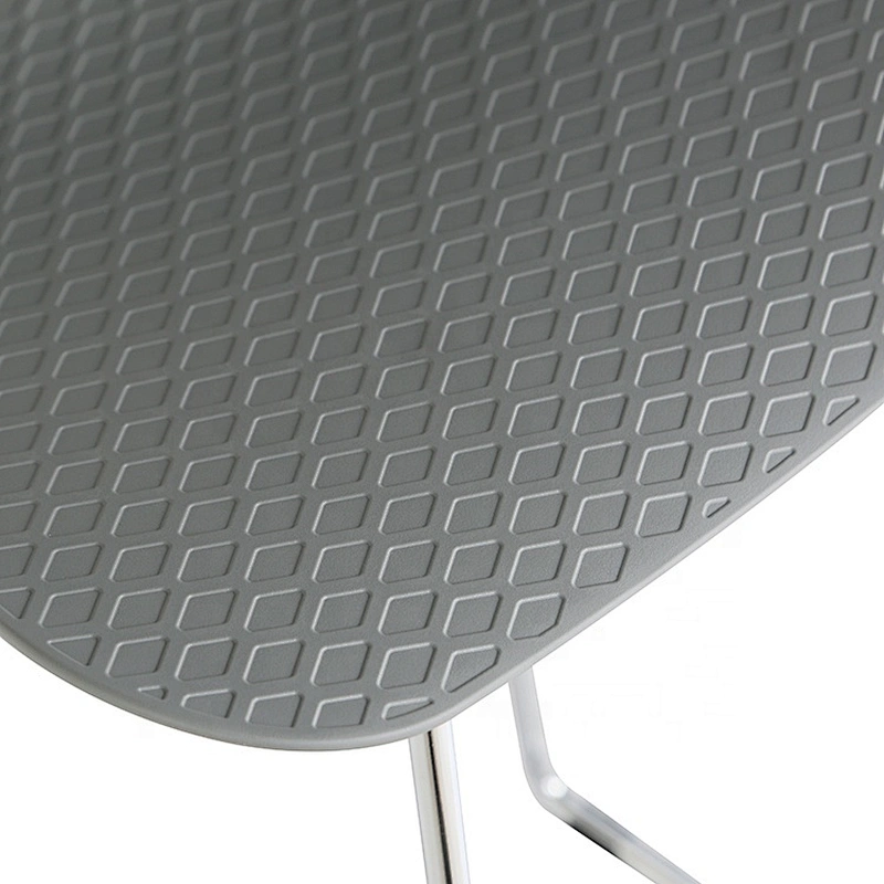 Modern pp seat stackable metal high leg white barstool