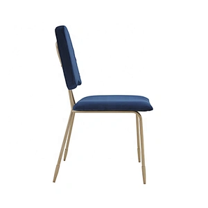 Luxury upholstered dining bar chair with metal legs