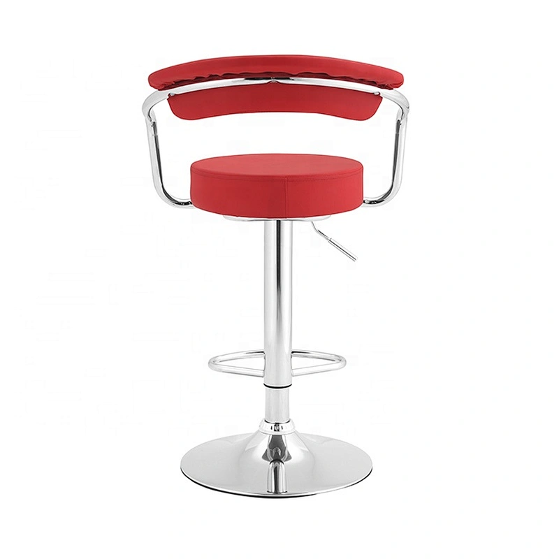 Adjustable bar stool modern hotel swivel pu metal chair