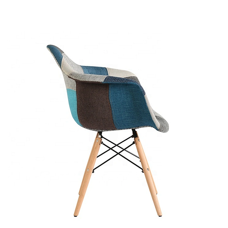 French style plastic upholstered dining chair with arms