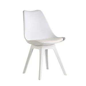 Factory manufacturing best price colorful dining plastic indoor leisure chair with cushion for dining room