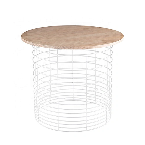 Simple style  low classic round metal wire side table