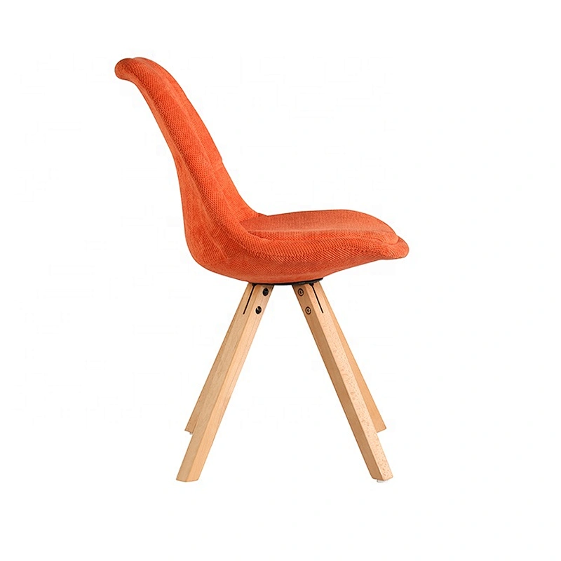 Fabric seat modern restaurant furniture wooden leg chair