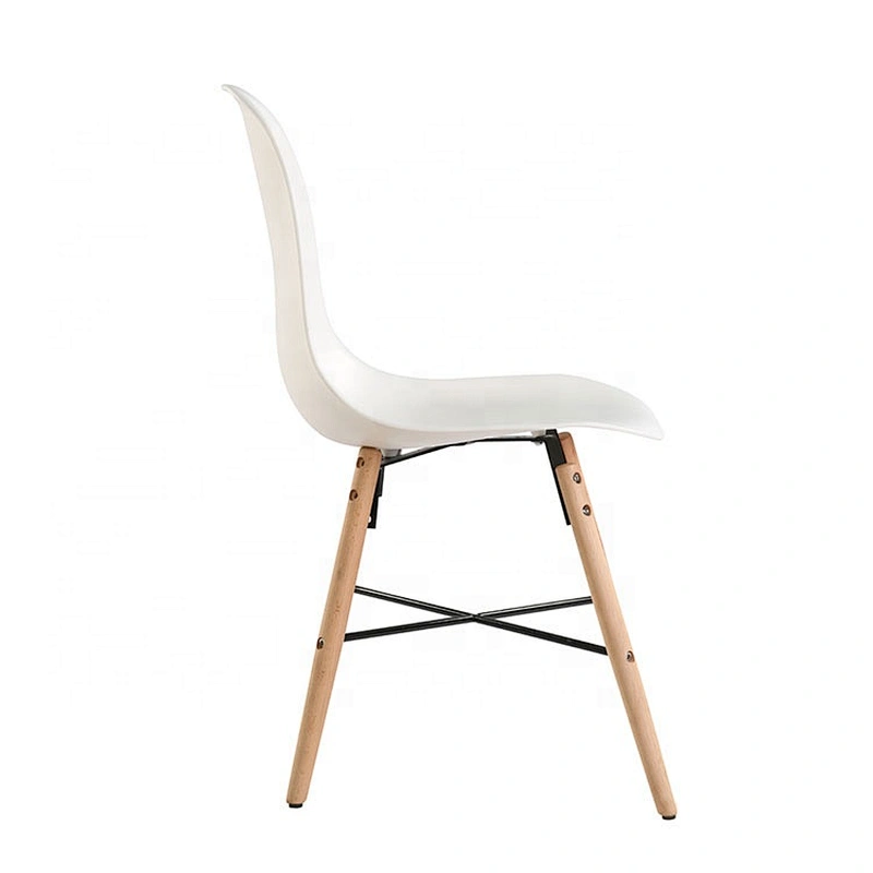 Hot sale modern cheap new design plastic chair with beech legs