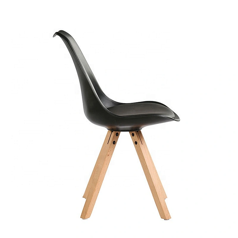 Modern Design No Armrest Dinning tulip chair with beech leg