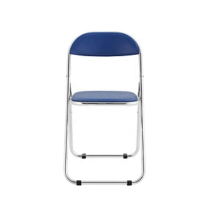 Training room school PU leather sponge seat folding chair metal