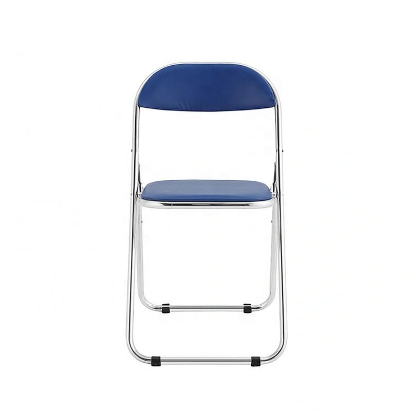 Training room school PU leather sponge seat folding chair metal