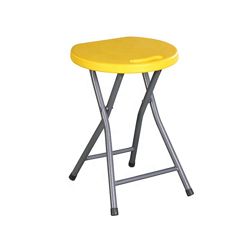 Portable adjustable living room backless metal chair folding