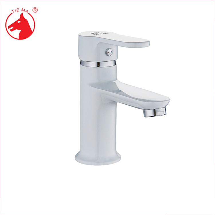 white basin faucet