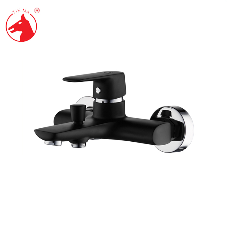 black shower bath tap