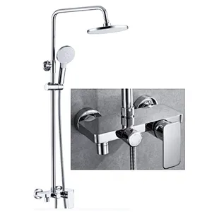 Shower sets‚ brass body‚ wanhai cartridge‚ zinc handle‚ S/S pipe+ABS Top rain shower+plastic hand shower‚ 1.5M S/S doulbe chrome hose‚S/S  nut, 304# S/S Excentric 48g+ 201 S/S flange
