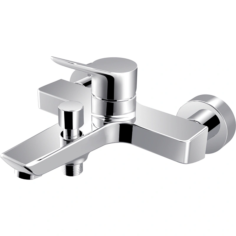 Brass bath mixer‚wanhai cartridge‚ zinc handle‚w/o shower and hose‚ 65g Brass Excentric+ S/S cover