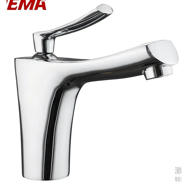 Brass Basin mixer‚wanhai cartridge‚zinc handle‚w/o pop up‚3/8*35CM S/S hose
