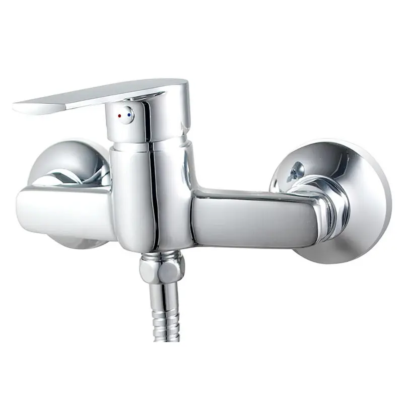 Brass shower mixer‚wanhai cartridge‚ zinc handle‚w/o shower and hose‚ brass inside nut+outside nut‚304# S/S Excentric 48g+cover